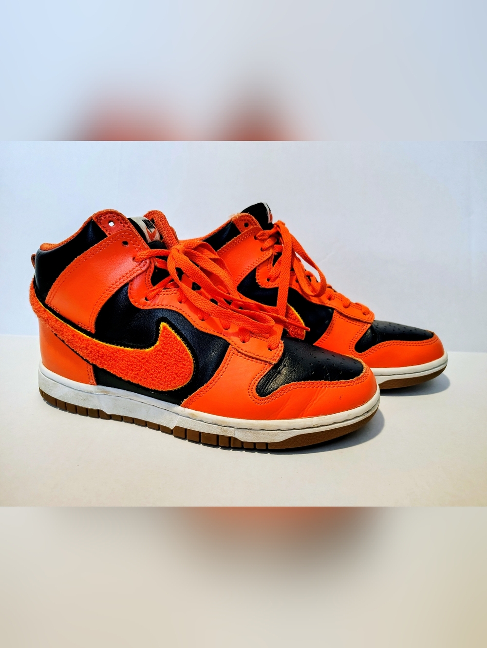 Nike Dunk High Chenille Swoosh Safety Orange 7.5